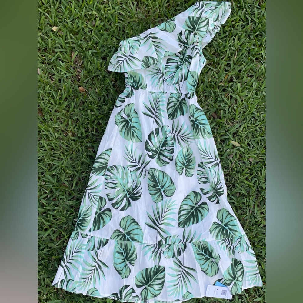 Cupshe Palm Leaf One Shoulder Dress Sz XS NWT